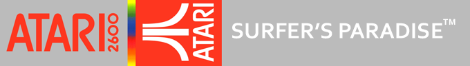 Surfer's Paradise But Danger Below! logo for Atari 2600